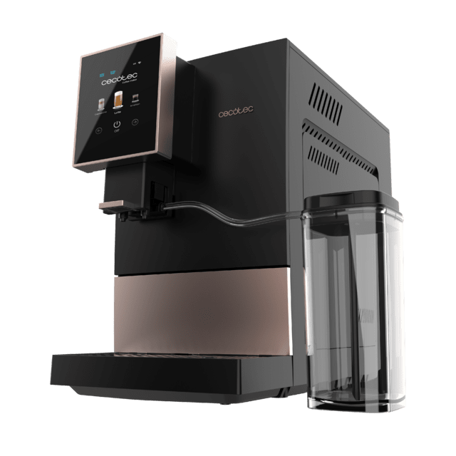 Cremma Compactccino Connected Black Rose Máquina de café superautomática compacta com 19 bares, ecrã TFT e Wi-Fi, depósito de leite e Thermoblock.