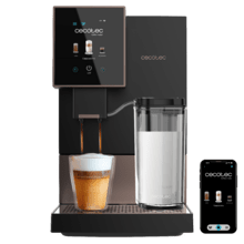 Cremma Compactccino Connected Black Rose Kompakte, superautomatische Kaffeemaschine mit 19 bar, TFT-Display und Wi-Fi, Milchtank und Thermoblock-System.