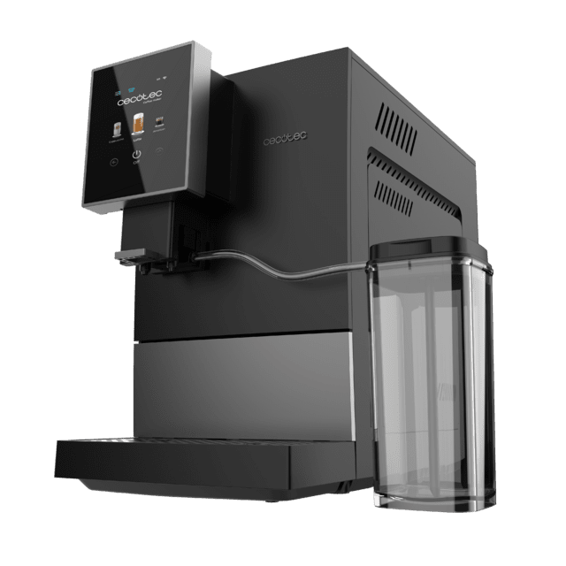 Cremmaet Compactccino Connected Black Silver Machine à café super-automatique compacte avec 19 bars, écran TFT et Wi-Fi, réservoir de lait et système Thermoblock.