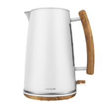 Bollitore ThermoSense 400 White Woody. 3000 W, Capacità di 1,7 litri, Acciaio Inox, Senza BPA, Base girevole a 360º, Filtro Anticalcare Rimovibile, Sistema di Sicurezza