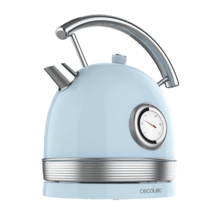 Bouilloire électrique ThermoSense 420 Light Blue. Capacité d'1,8 litre, 2200 W, mesureur de température, base 360°, acier inoxydable, style rétro, couleur bleue.