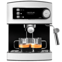 Caffettiera Power espresso Express per caffè espresso e cappuccino, con 20 bar e vaporizzatore regolabile.