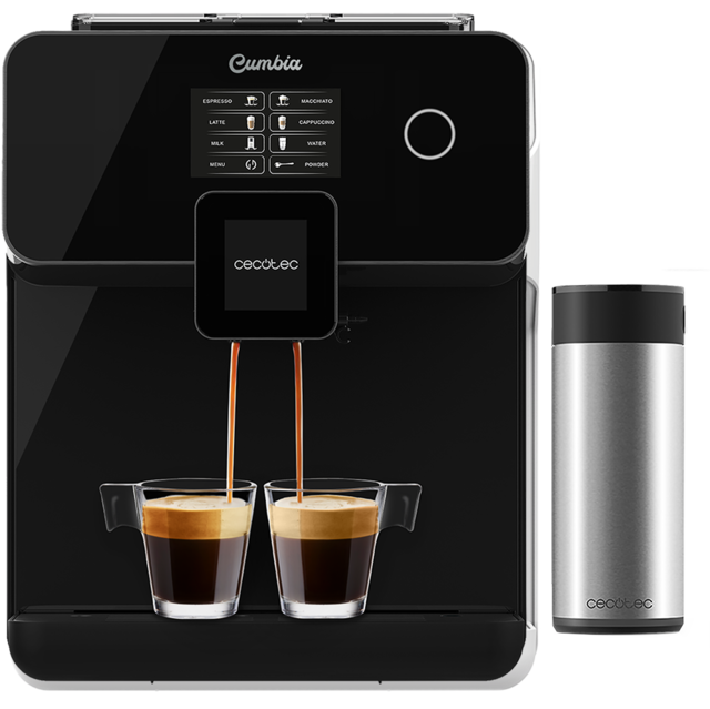 Machine à café superautomatique Power Matic-ccino 8000 Touch Série Nera. Réservoir de lait, écran numérique, café personnalisable et cappuccinos, technologie ForceAroma de 19 bars de pression