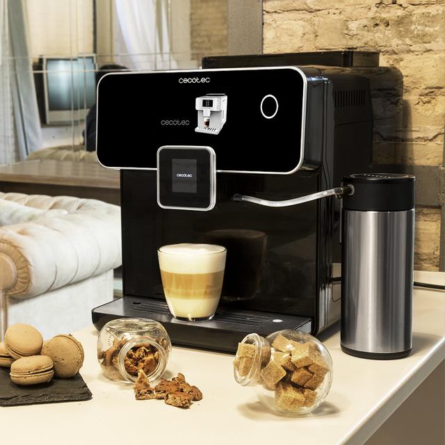 Machine à café automatique Power Matic-ccino 8000 Touch Série Nera. Réservoir de lait, écran numérique, café personnalisable et cappuccinos, technologie ForceAroma de 19 bars de pression