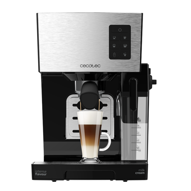 Cafetière Express Semi-automatique Tactile Cecotec Avec Réservoir De Lait Power Espresso 20 Touch & Cream. 1350W, Système Thermobloc - Electroménager