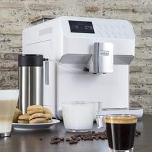 Power Matic-ccino 7000 Serie Bianca Kaffeevollautomat Milchtank, Digitalanzeige, Anpassbarer Kaffee, ForceAroma Technology 19 bar Druck, Tassenwärmeschale