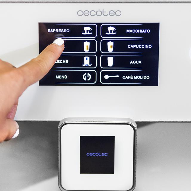 Máquina de café superautomática Power Matic-ccino 8000 Touch Serie Bianca. Depósito de leite, ecrã tátil, prepara Cappuccino, Café Personalizável, 19 bar de pressão, Tecnologia ForceAroma