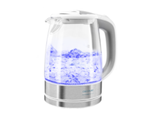 ThermoSense 350 Clear Elektrischer Wasserkocher 1,7 Liter, BPA-frei, 2200 W Leistung, 360º Basis, Anti-Kalk-Filter, doppeltes Sicherheitssystem, Borosilikatglas.