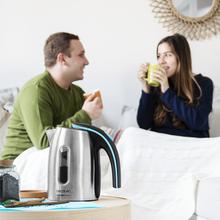 Bouilloire électrique ThermoSense 220 Steel 1,2 litre, sans BPA, 1630 W de puissance, base de 360º, double système de sécurité, acier inoxydable