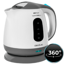 Bouilloire Électrique ThermoSense 120. 1 litre, sans BPA, 1100 W de puissance, base de 360º, filtre anti-calcaire amovible, double système de sécurité, plastique