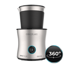 Mousseur à lait Power Moca Spume 5000. 650 W, 200 ml de capacité, 4 modes de fonctionnement, préparez du chocolat chaud, bol en acier inoxydable, base antidérapante à 360°