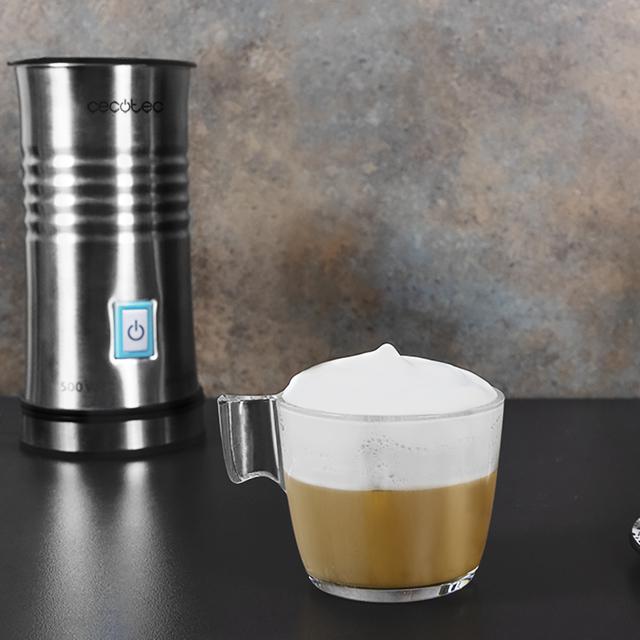 Power Latte Spume 4000. Espumador de leche de 500 W, Capacidad de 115ml, Sin Cables, 3 Modos de Funcionamiento, Todo Tipo de Leche, Base 360º antideslizante