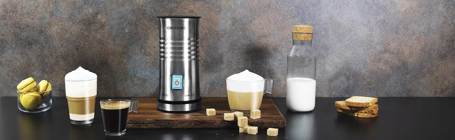 Power Latte Spume 4000 Milchaufschäumer. 500 W, 115 ml Fassungsvermögen, kabellos, 3 Betriebsmodi, alle Milchsorten, 360° Anti-Rutsch-Basis