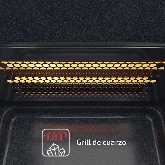 ProClean 3130. Microondas preto de 700 W, 20 L, Com Grill, Revestimento Ready2Clean para melhor limpeza, Tecnologia 3DWave, desenho de porta FullCrystal e acabamentos de metal, 6 níveis