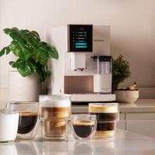 Cremmaet Compactccino White Rose Kompakter Kaffeevollautomat mit 19 Bar, Milchtank und Thermoblock-System.