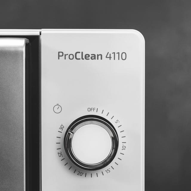 ProClean 4110. Microondas con Grill con 700 W de Potencia, Grill de 800 W, Capacidad 23 l, Revestimiento Ready2Clean, Tecnología 3D Wave, Temporizador 30mins, Puerta Full Crystal