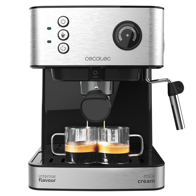 Machine à Expresso Manuelle Tescoma 19 Bars - Avec Lance Vapeur, Réchauffeurs De Tasses, Ligne President