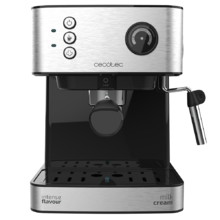 Cafetera Express Power Espresso 20 Professionale. 850 W, 20 Bares, Manómetro, Depósito de 1,5L, Brazo Doble Salida, Vaporizador, Superficie Calientatazas, Acabados en Acero Inoxidable