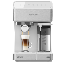 Power Instant-ccino - Machine à café semi-automatique Touch série Bianca avec 20 bars de pression, capacité d'1,4 L, 6 fonctions, préchauffage par Thermoblock, contrôle tactile, réservoir de lait et 1350 W.