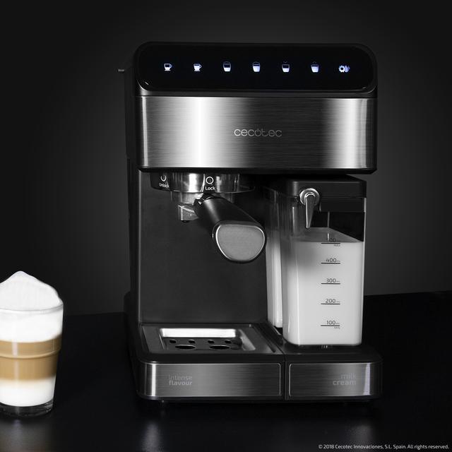 Power Instant-ccino 20 - Machine à café semi-automatique avec 20 bars de pression, capacité d'1,4 L, 6 fonctions, préchauffage par Thermoblock, contrôle tactile, réservoir de lait et 1350 W.