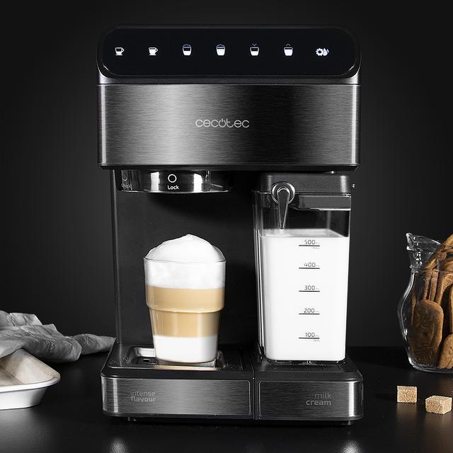 Power Instant-ccino 20 - Machine à café semi-automatique avec 20 bars de pression, capacité d'1,4 L, 6 fonctions, préchauffage par Thermoblock, contrôle tactile, réservoir de lait et 1350 W.