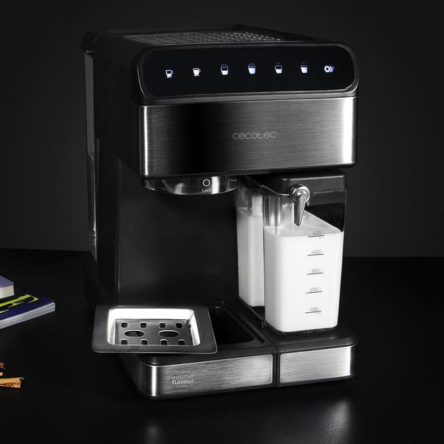 Power Instant-ccino 20 - Cafetera Semiautomatica, Presión 20 Bares, Capacidad de 1.4 l, 6 Funciones, Calentador por Thermoblock, Control Táctil, Tanque de leche, 1350 W, Color Negra