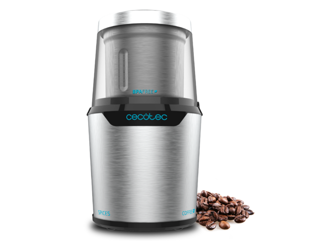 TitanMill 300 DuoClean elektrische Kaffee- und Pfeffermühle 300 W, titanbeschichtete Klingen, zwei wechselbare Behälter zum Mahlen und Zerkleinern, maximale Kapazität 90 g