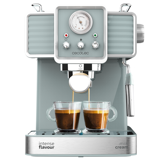 Cafetera Express Power Espresso 20 Tradizionale para espressos y cappuccinos, rápido Sistema de Calentamiento por thermoblock, 20 Bares, manómetro PressurePro y vaporizador orientable