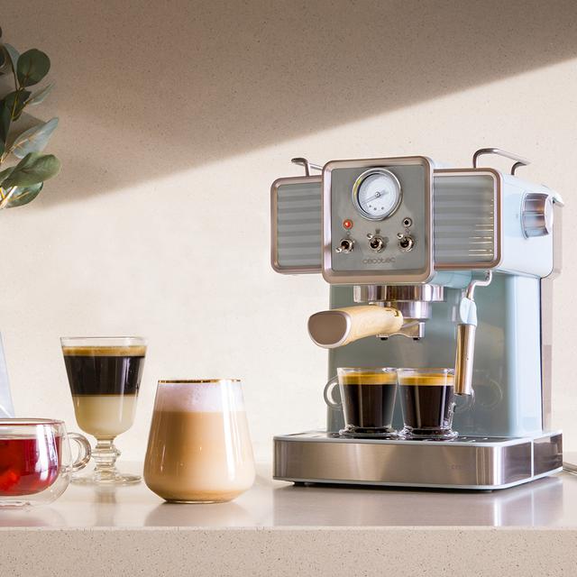 Power Espresso 20 Tradizionale Máquina De Café Express para expressos e cappuccinos, Rápido Sistema De Aquecimento Por Thermoblock, 20 Bares, Manómetro PressurePro e Vaporizador Orientável.