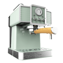 Power Espresso 20 Tradizionale Light Green Cafetera Express para espressos y cappuccinos, rápido Sistema de Calentamiento por thermoblock, 20 Bares, manómetro PressurePro y vaporizador orientable