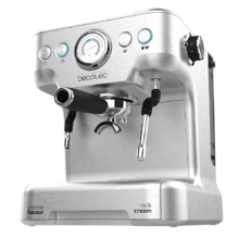 Power Espresso 20 Barista Pro. Cafetera Express de 2900 W, Thermoblock para Café y Espumar Leche, 20 Bares, Manómetro PressurePro, Modo Auto, Filtro para 1 y 2 Cafés