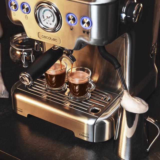 Power Espresso 20 Barista Pro Espressomaschine Thermoblock für Kaffee- und Milchaufschäumung, 20 bar, PressurePro Manometer, Auto-Modus für 1 und 2 Kaffees, Dampfgarer steuerbar, 2900W