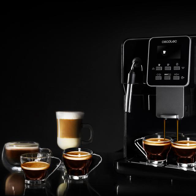 Mega-Kaffeevollautomat Power Matic-ccino 6000 Serie Nera. 19 Bars, 1-2 Kaffees, Quick Heat System, LCD-Display, 250 g Kaffeetank, integriertes Mahlwerk, 1350 W