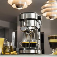 Espresso- und Cappuccinomaschine Cafelizzia 790 Steel, Siebträger mit doppeltem Auslauf und zwei Filtern, 20 Bar Druck, 1,2L abnehmbarer Tank, 1350W, Steel