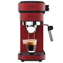 Espressomaschine Cafelizzia 790 Shiny - Espresso- und Cappuccinomaschine, 1350 W, Thermoblock-System, 20 Balken, Auto-Modus für 1-2 Kaffees, steuerbarer Dampfgarer, 1.2L, Rot