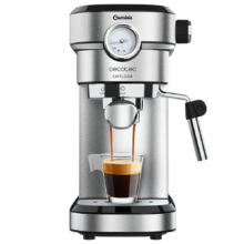 Cafelizzia 790 Black Pro - Máquina de café Espressos e Cappuccino com Manómetro, 1350 W, Sistema Thermoblock, 20 Bares, Modo Auto para 1-2 Cafés, Vaporizador Orientable, 1,2 l, Preto