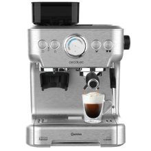 Cumbia Power Espresso 20 Barista Aromax. Cafetera de Potencia 2900 W, 2 Sistemas de Calentamiento, Bomba de presión de 20 Bares,manómetro, portafiltros con Doble Salida y 2 filtros