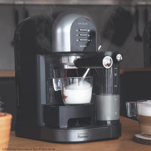 Halbautomatische Kaffeemaschine Power Instant-ccino 20 Chic Serie Nera. für gemahlenen Kaffee und Kapseln, 20 Riegel, Milchtank 0.7ml, Wassertank 1.7L, 1470W