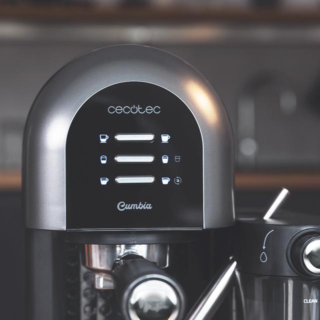 Machine à café semi-automatique Power Instant-ccino 20 Chic Série Nera pour café moulu et dosettes, avec 20 bars, réservoir de lait de 0,7 ml, réservoir d'eau d'1,7 L et 1470 W