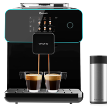 Power Matic-ccino 9000 Serie Nera. Cafetera superautomática Cumbia que Personaliza Intensidad, Temperature, café, Leche y Espuma,19 Bares de presión, Pantalla LED, 5 Niveles de molido