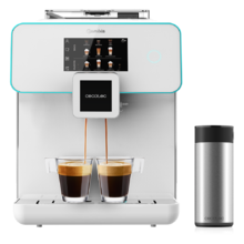 Machine à café superautomatique Cumbia Power Matic-ccino 9000 Série Bianca. Personnalisation de l'intensité, de la température, du café, du lait et de la mousse, 19 bars de pression, écran LED, 5 niveaux de mouture