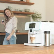 Machine à café superautomatique Cumbia Power Matic-ccino 9000 Série Bianca. Personnalisation de l'intensité, de la température, du café, du lait et de la mousse, 19 bars de pression, écran LED, 5 niveaux de mouture