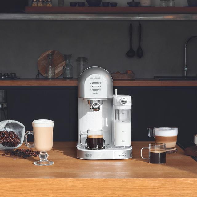 Halbautomatische Kaffeemaschine Power Instant-ccino 20 Chic Serie Nera. für gemahlenen Kaffee und Kapseln, 20 Riegel, Milchtank 0.7ml, Wassertank 1.7L, 1470W