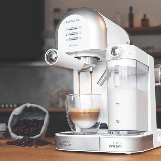 Máquina de café semi-automática Power Instant-ccino 20 Chic Serie Bianca, para café moído e cápsulas, 20 Bars, Depósito de leite 0.7ml, Depósito de água 1.7L, 1470W