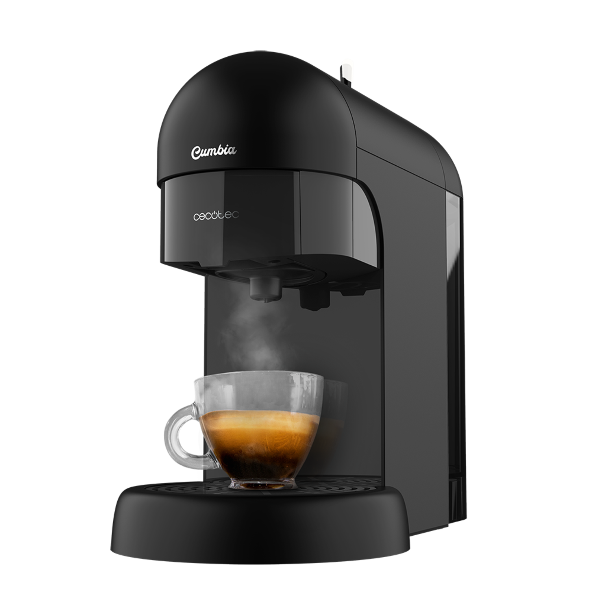 Espressomaschine Cumbia Capricciosa Black. 19 bar Druck, Geeignet für gemahlenen Kaffee und ESE-Einzelkapseln, Wassertank 600 ml, Spülmaschinenfester Filter