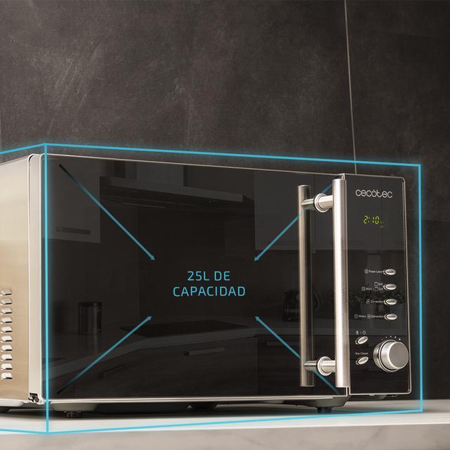 Micro-ondas de conveção Convection 2500. 900 W, Grill de 1950 W, Capacidade 25 l, Forno de calor por convecção, 8 funções predefinidas, ecrãLED