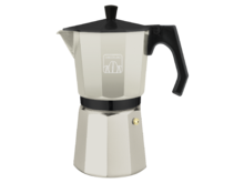 Caffettiera Mokclassic 300 Beige In alluminio pressofuso, ideale per differenti tipi di cucine, per 3 tazze di caffè.