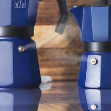 Caffettiera Mokclassic 600 Blue In alluminio pressofuso, adatta a tutti i tipi di cucine, per 6 tazze di caffè