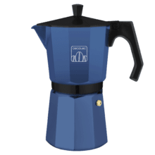 Caffettiera Mokclassic 600 Blue In alluminio pressofuso, adatta a tutti i tipi di cucine, per 6 tazze di caffè