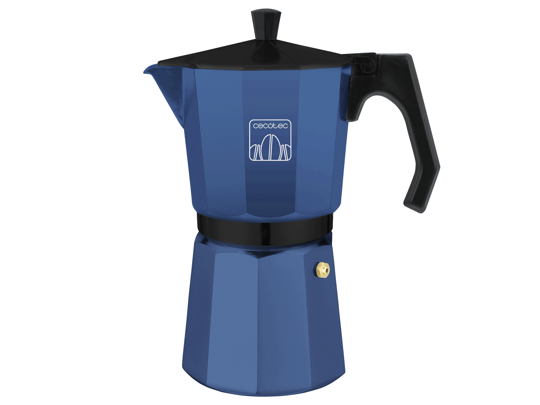 Italienische Kaffeemaschine Mokclassic 1200 Blue Aus Aluminiumguss, geeignet für alle Arten von Küchen, für 12 Tassen Kaffee.